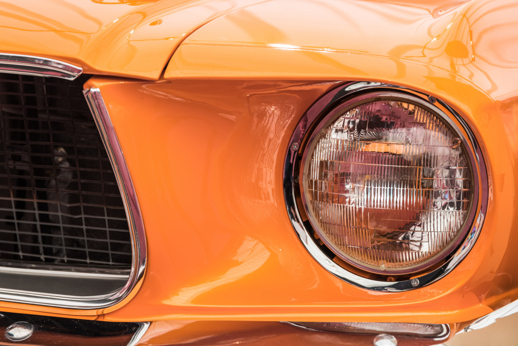 orange vintage car